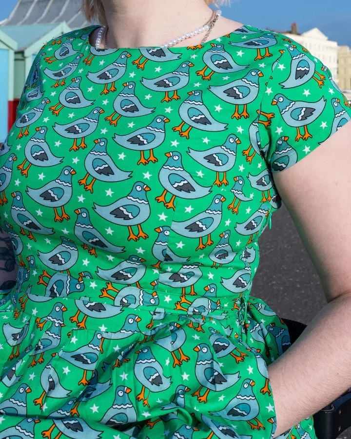 Pigeon Stars Stretch Belted Tea Dress with Pockets