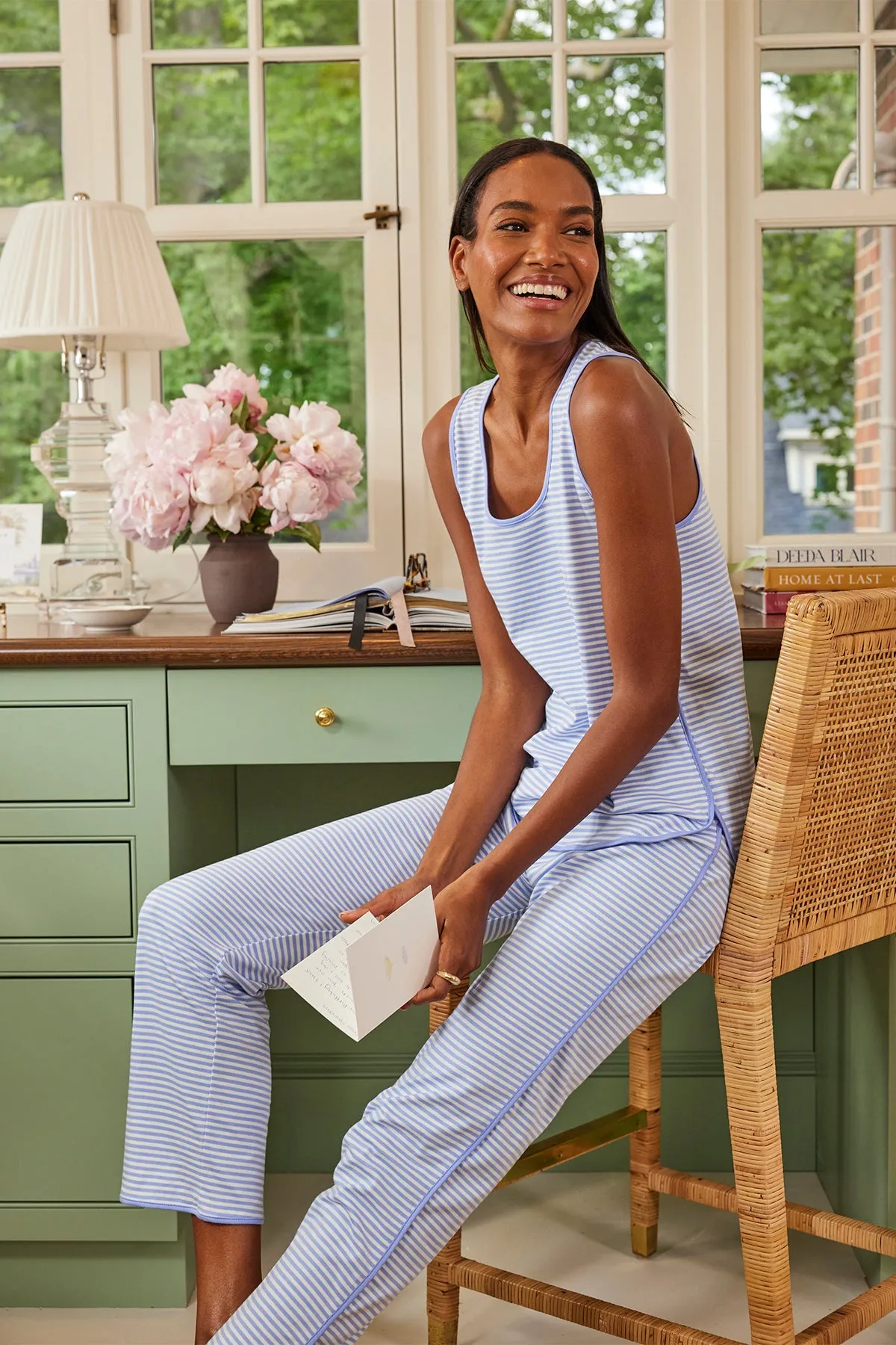 Pima Tank-Long Set in Hydrangea