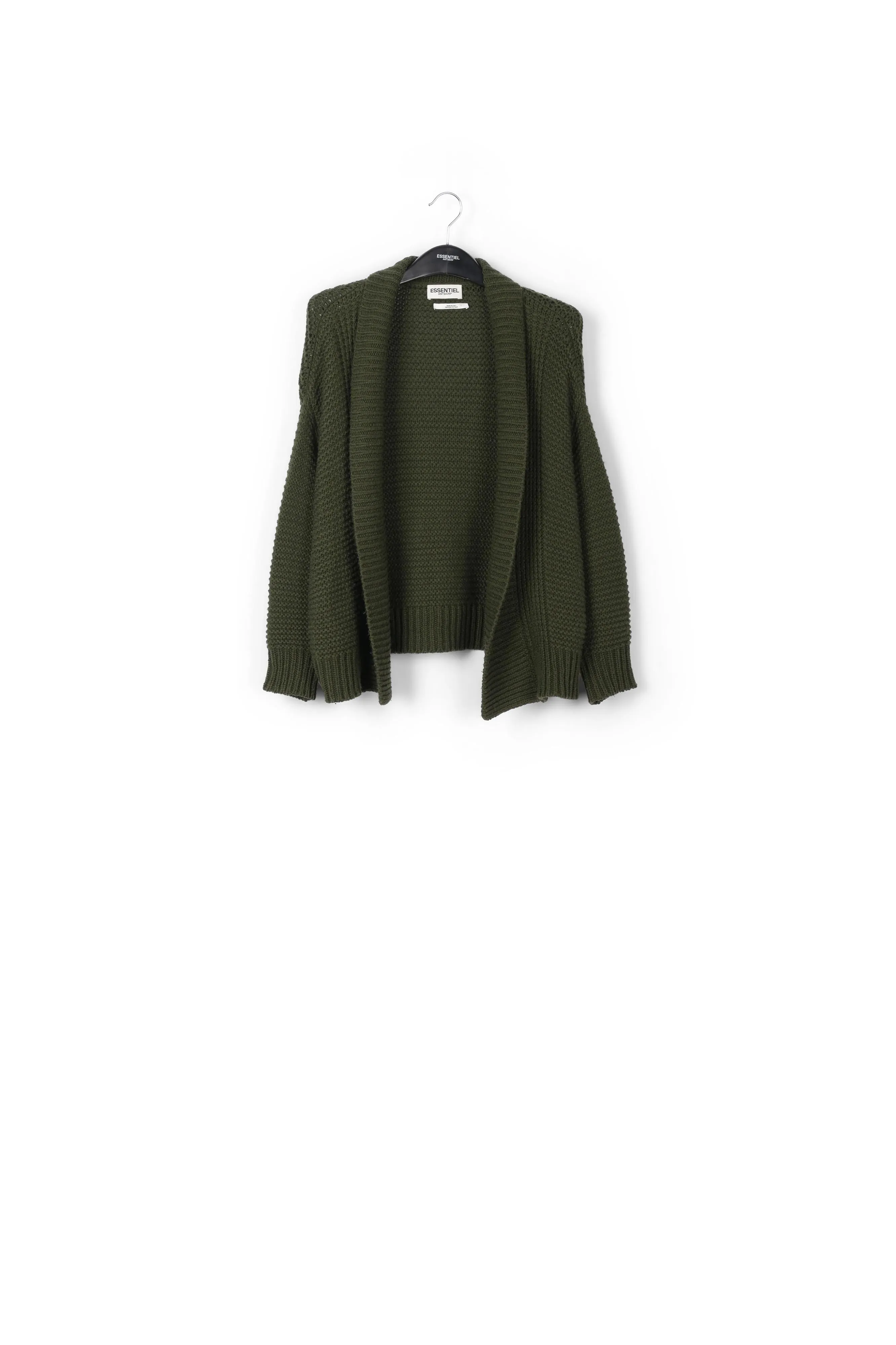 Pine green big sleeves knit cardigan