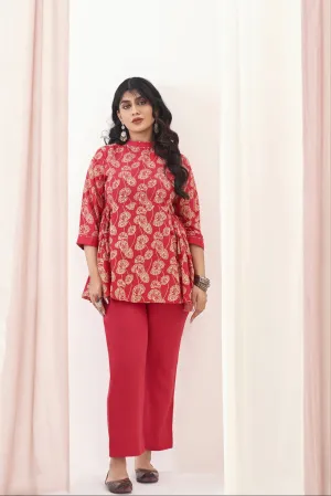 Pink Pleated TENCEL Lyocell Co-Ords