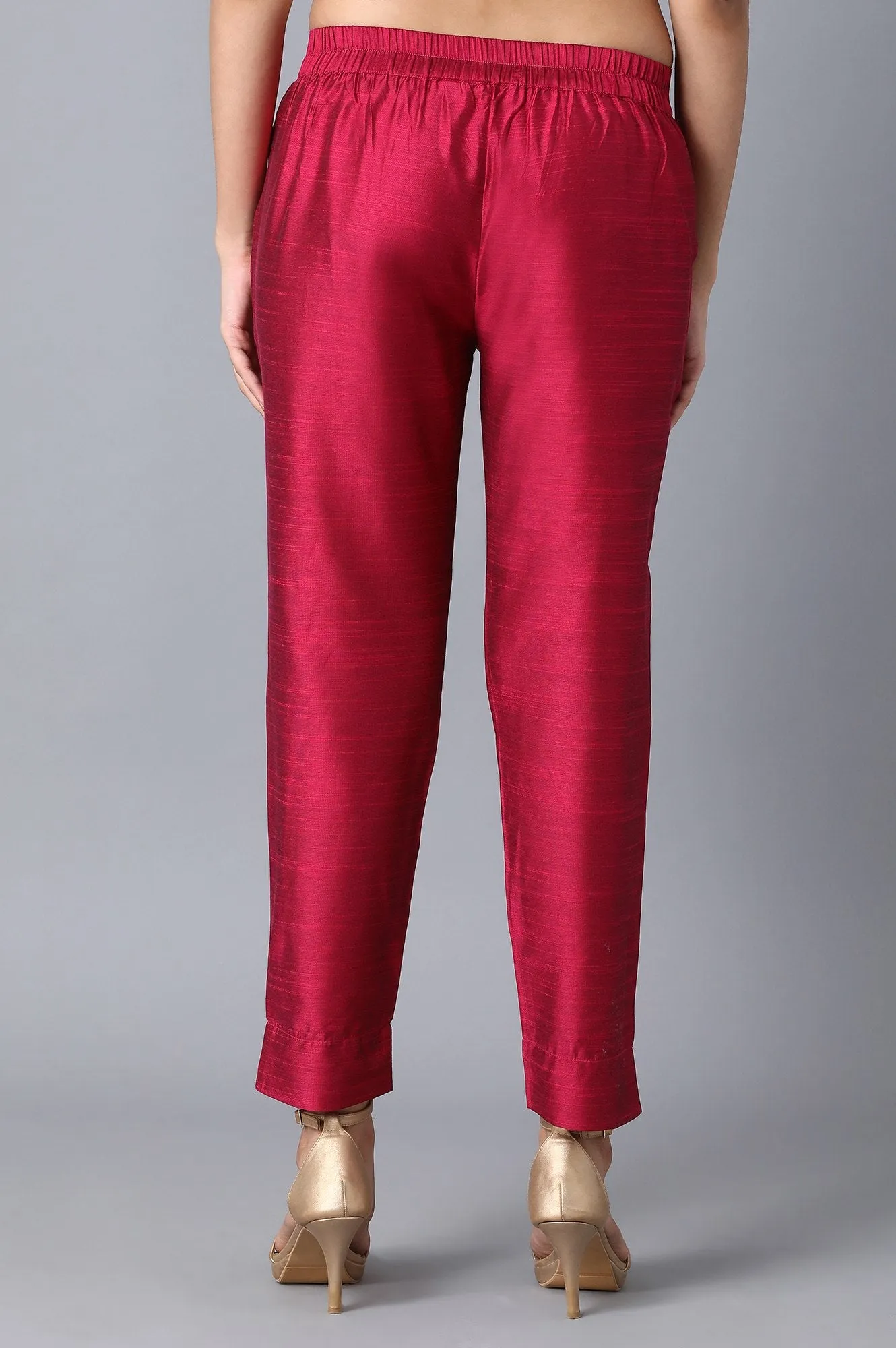 Pink Slim Fit Trouser Pants