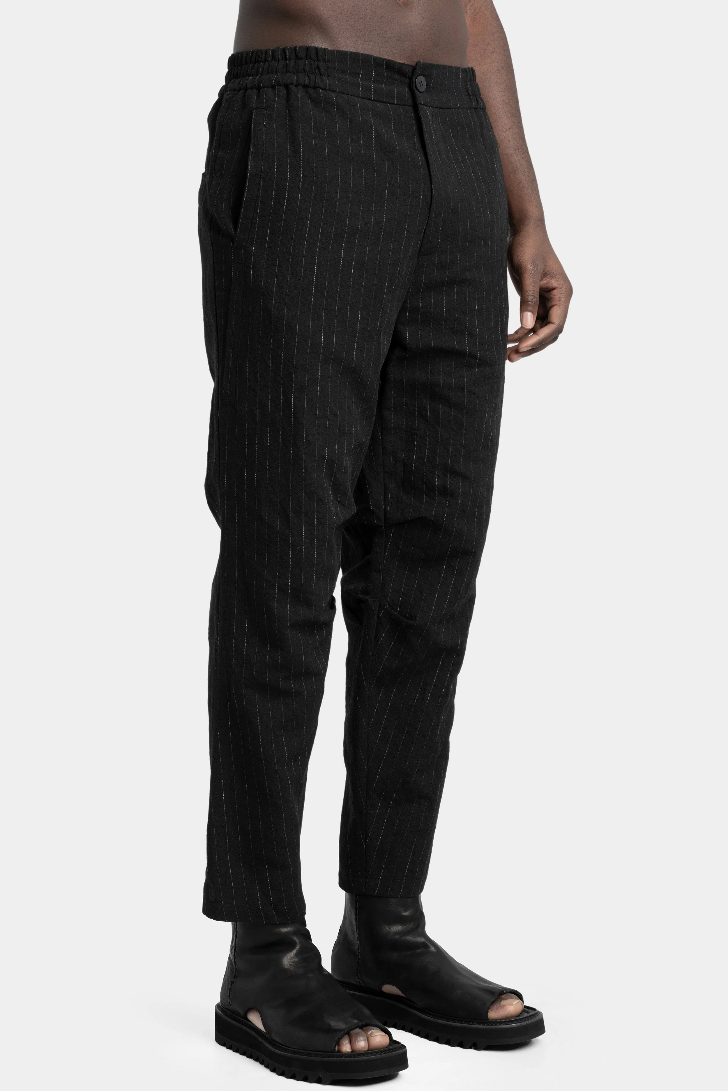Pinstripe linen mix trousers