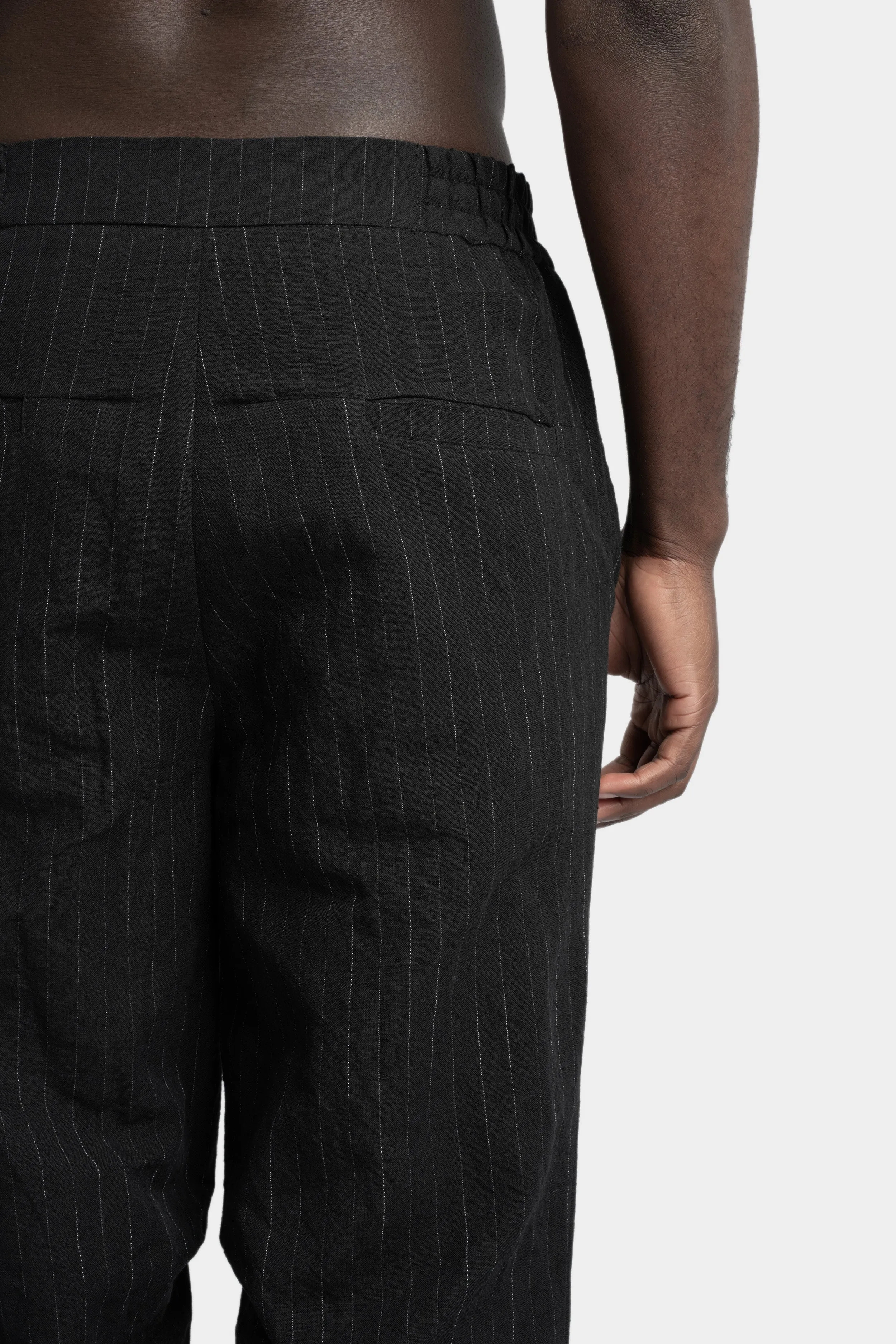 Pinstripe linen mix trousers