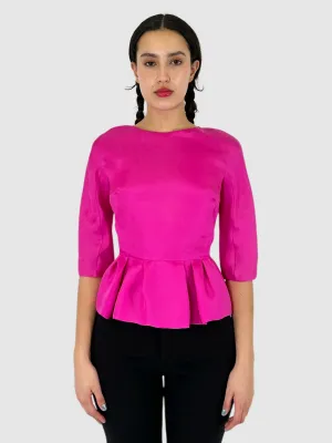 Pleated Peplum Top - Size 4