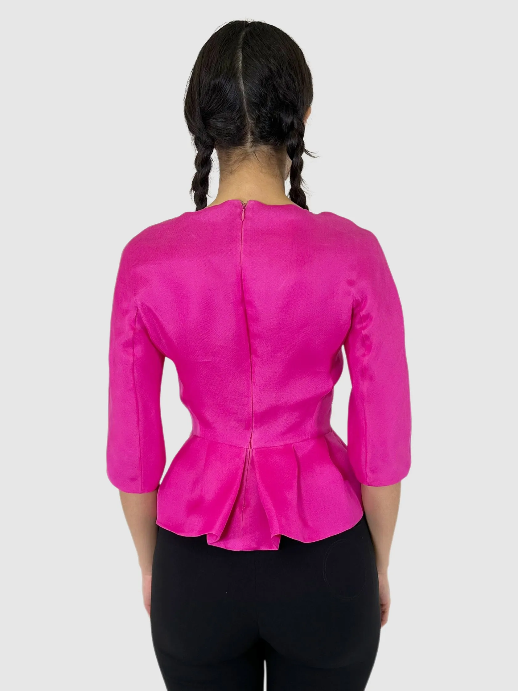 Pleated Peplum Top - Size 4