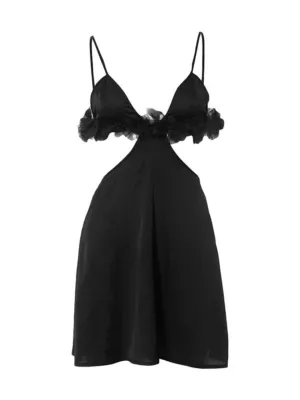 Plunge Neckline Midi Length Dress