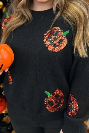 Plus Size Pumpkin Pattern Sweater