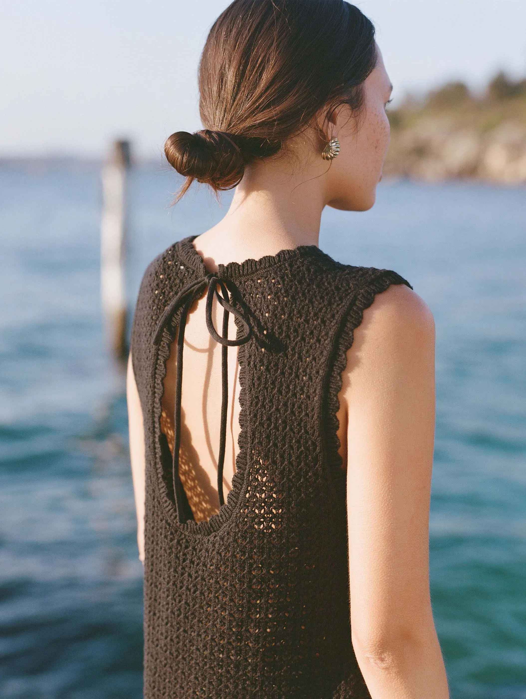 Pointelle Shift Mini Dress