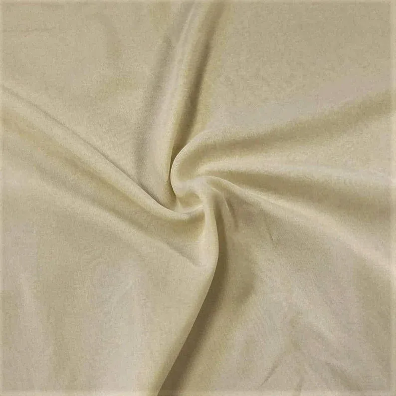 Polyester Soft Light Weight, Sheer, See Through Chiffon Fabric Sold By The Yard. Champagne