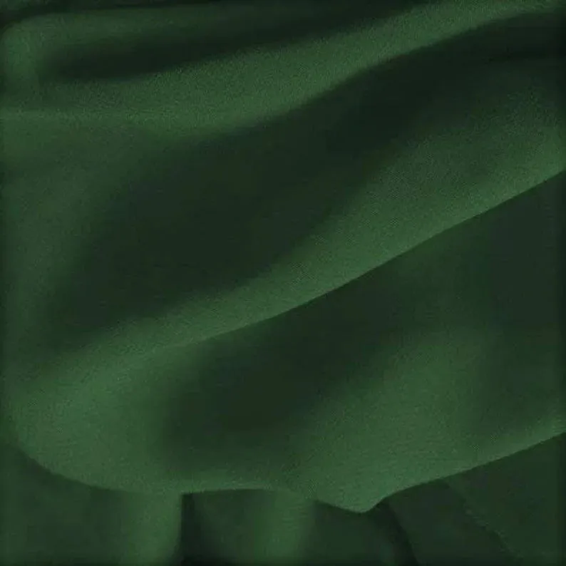 Polyester Soft Light Weight, Sheer, See Through Chiffon Fabric Sold By The Yard. Hunter