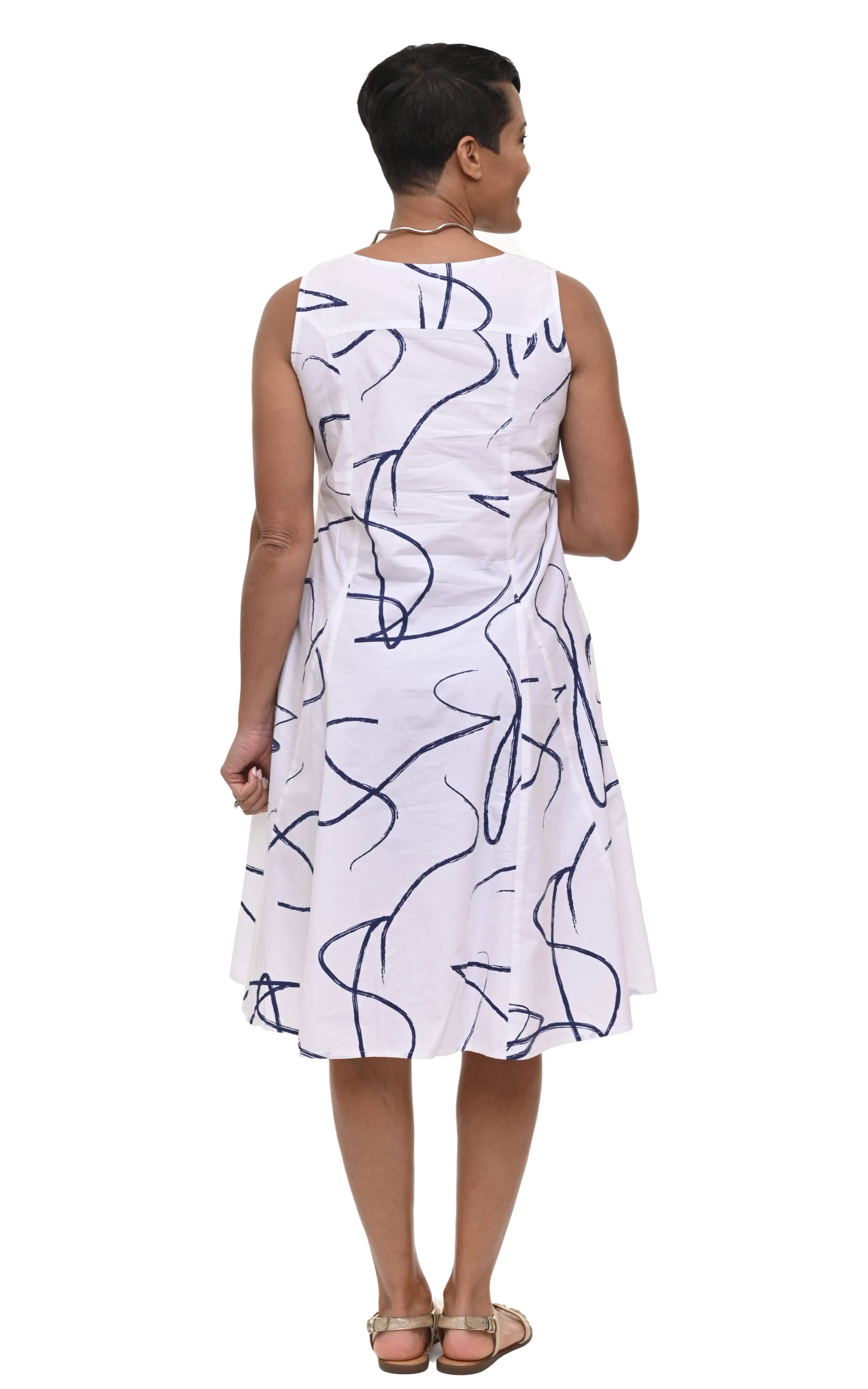 Poppie Dress in Navy Ribbon