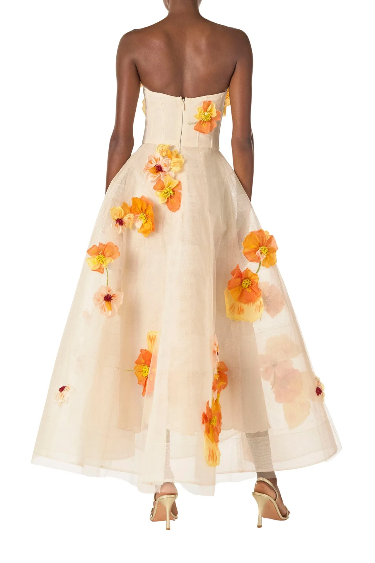Poppy Embroidered Tea-Length Dress