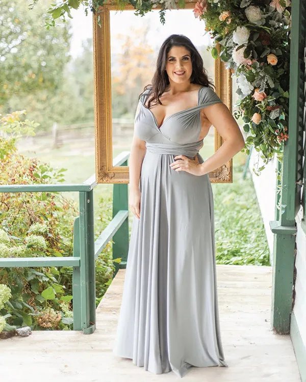 Popular Multi-Wear Bridesmaid Dresses Chiffon A-line Party Gowns Maxi Convertible Dress