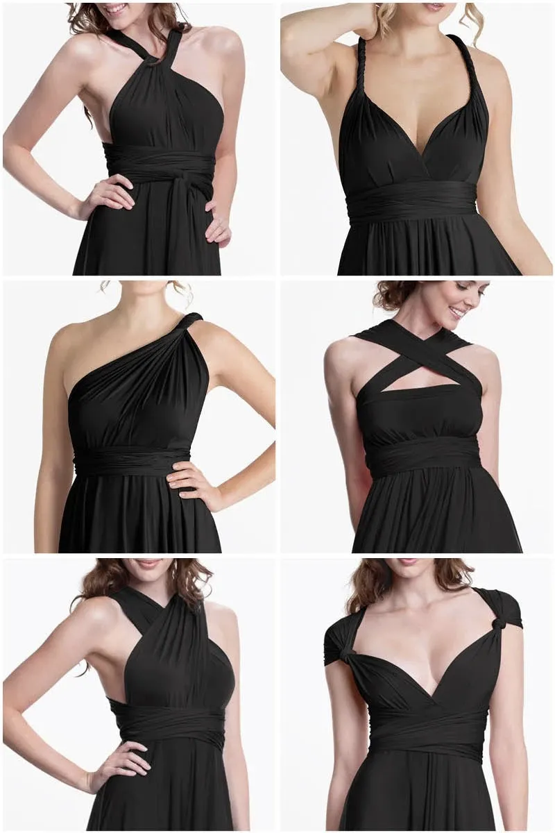 Popular Multi-Wear Bridesmaid Dresses Chiffon A-line Party Gowns Maxi Convertible Dress