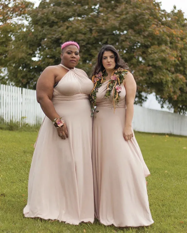 Popular Multi-Wear Bridesmaid Dresses Chiffon A-line Party Gowns Maxi Convertible Dress