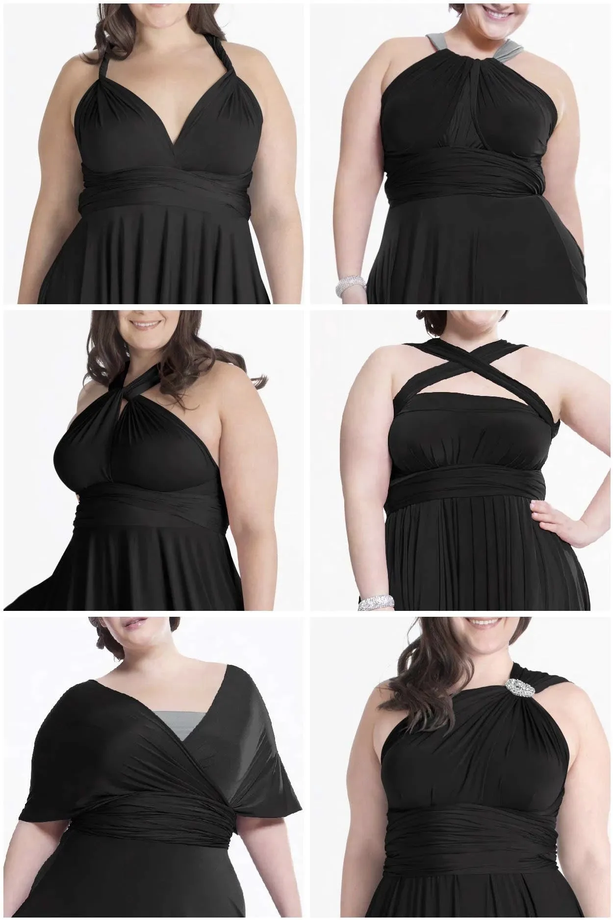Popular Multi-Wear Bridesmaid Dresses Chiffon A-line Party Gowns Maxi Convertible Dress