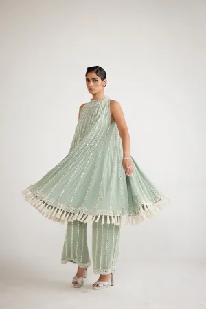 Powder Mint Green Chandelier Drop Kurta Set