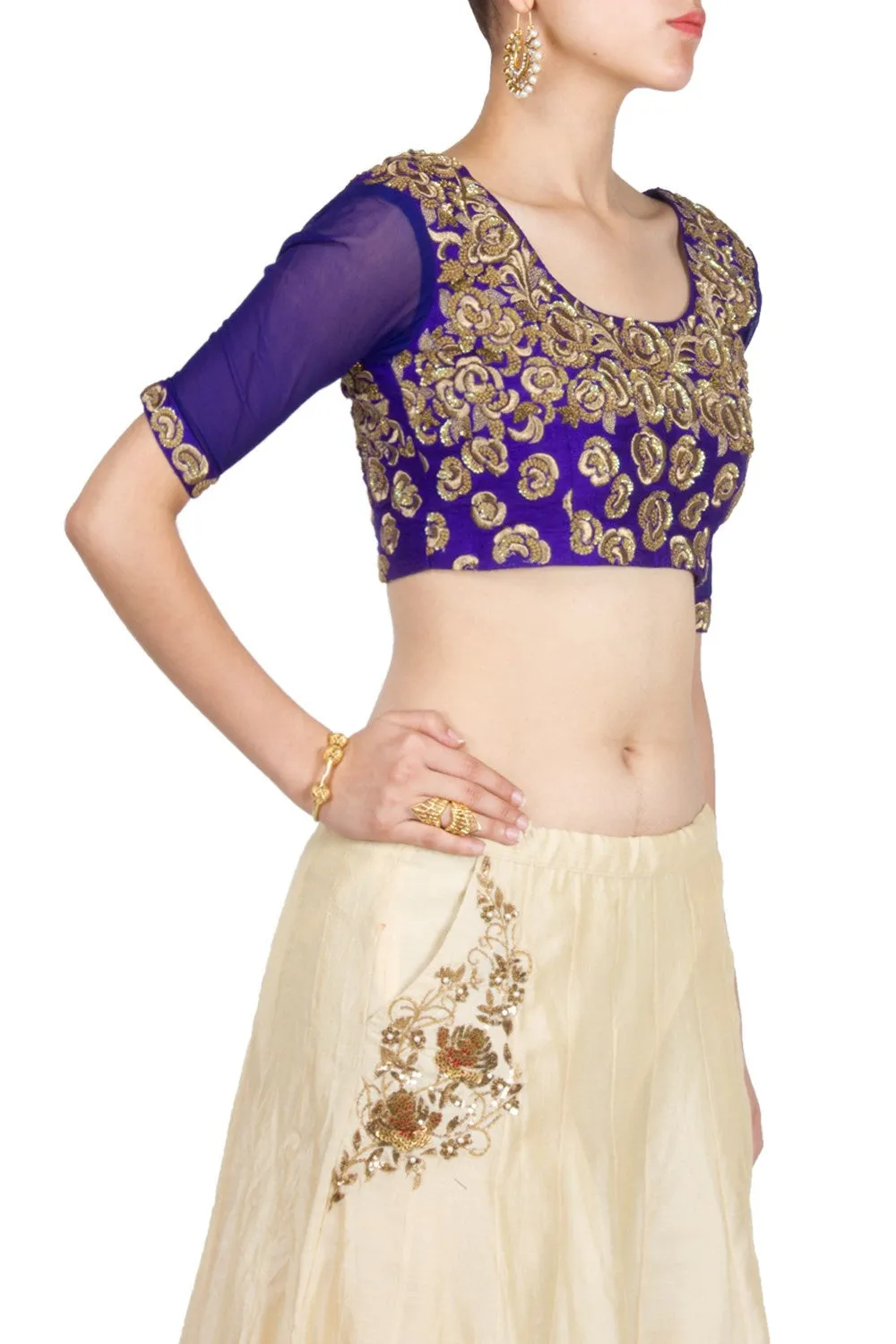 Purple colour blouse in gorgette fabric
