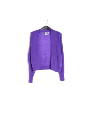 Purple light knitted open cardigan