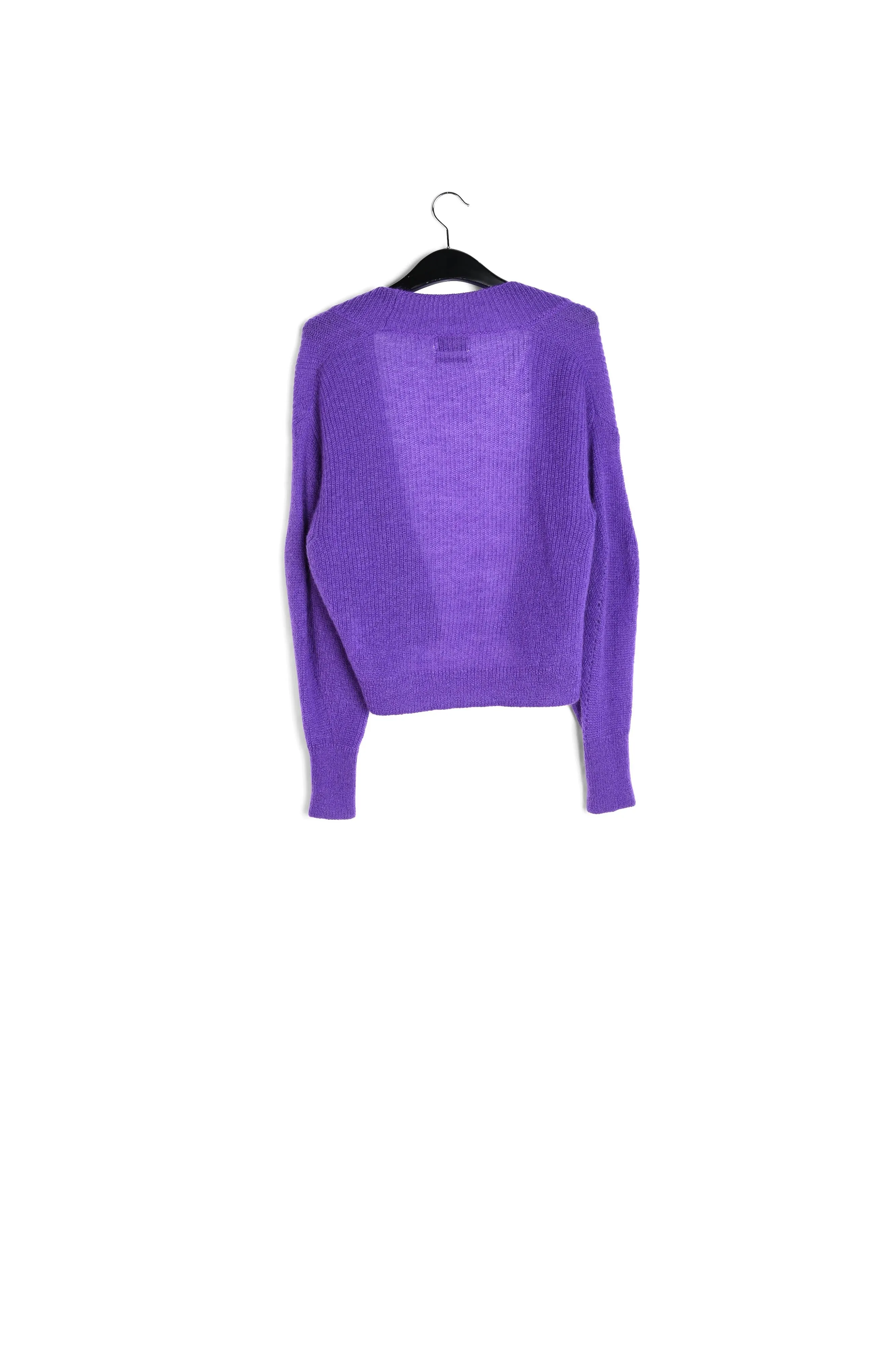 Purple light knitted open cardigan