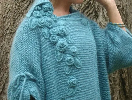 "Fantasy binding" cardigan