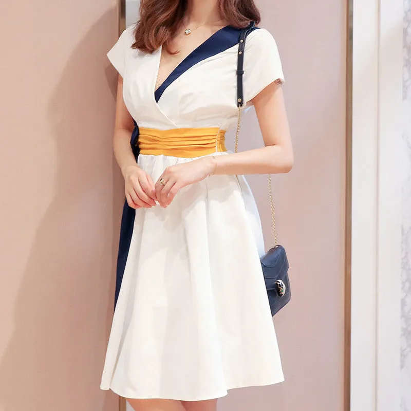 "FASHION V-NECK SLEEVELESS" DRESS D052915