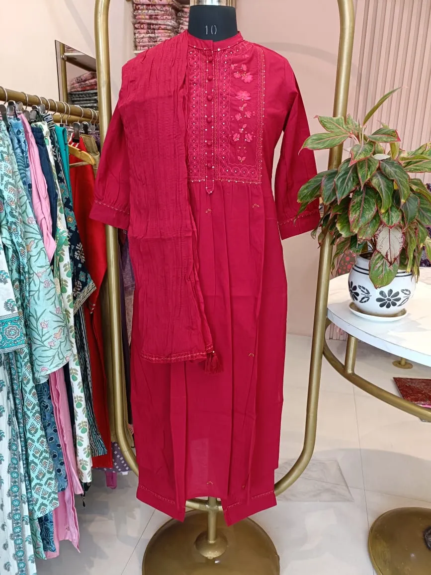 "Ishika" Cotton Kurta Set(3pc)