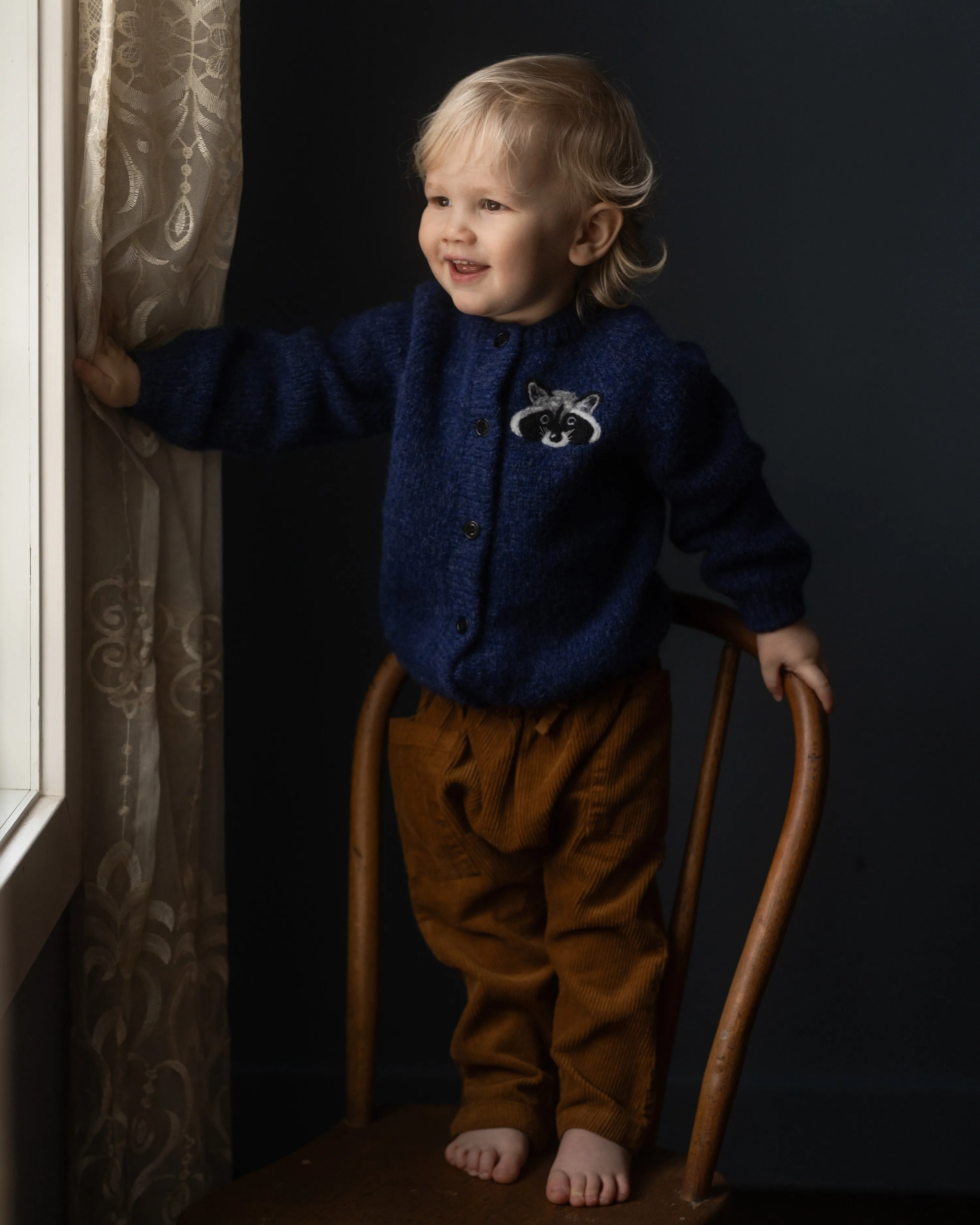 Raccoon Cardigan | Dark blue
