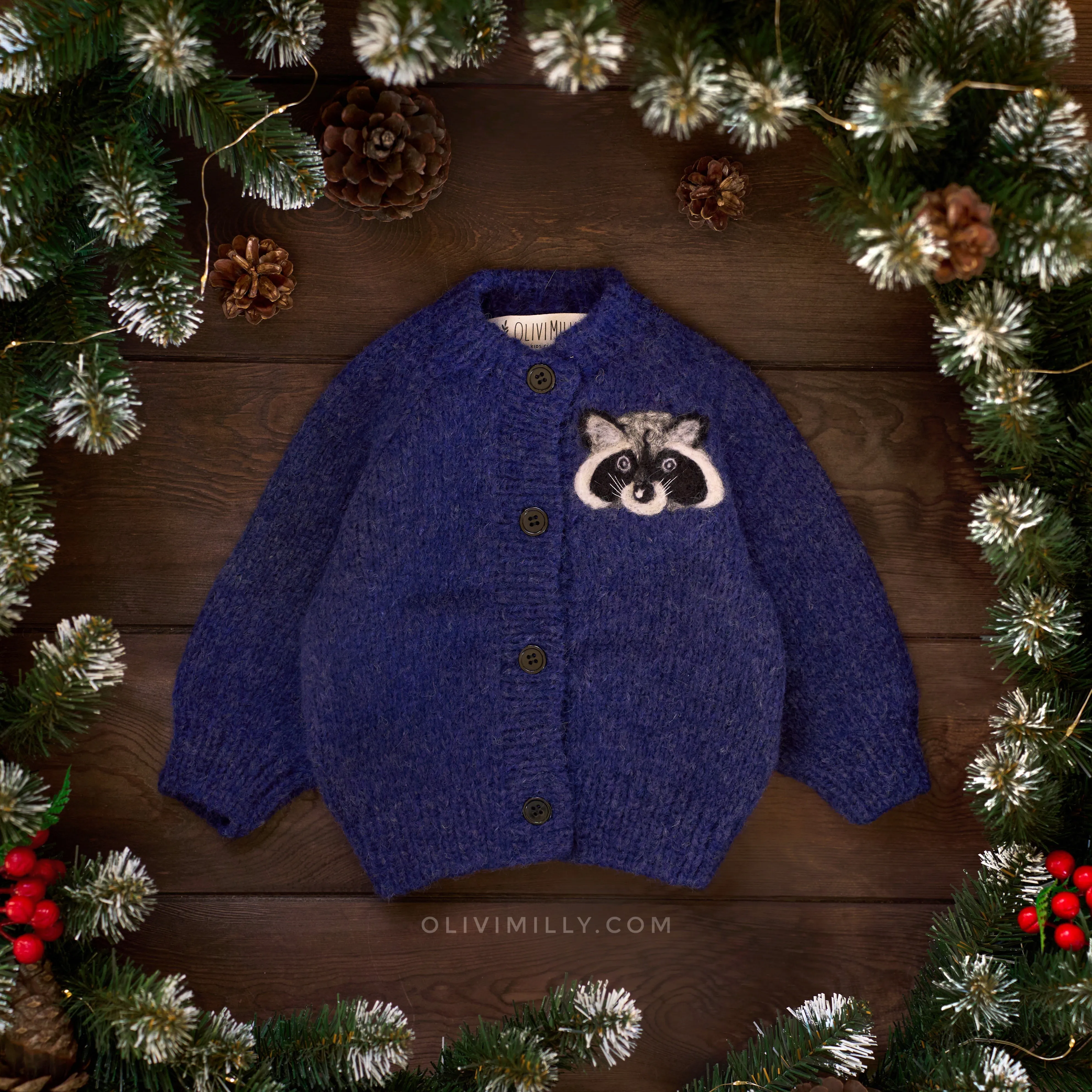 Raccoon Cardigan | Dark blue