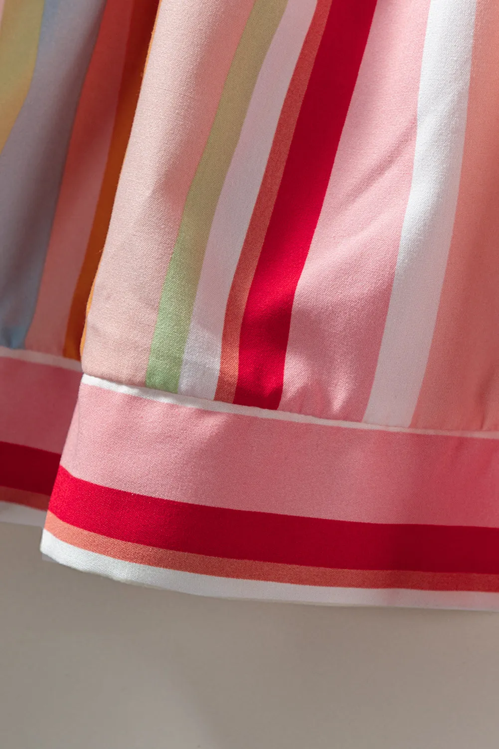 Rainbow Stripe Ruffles Tiered Dress