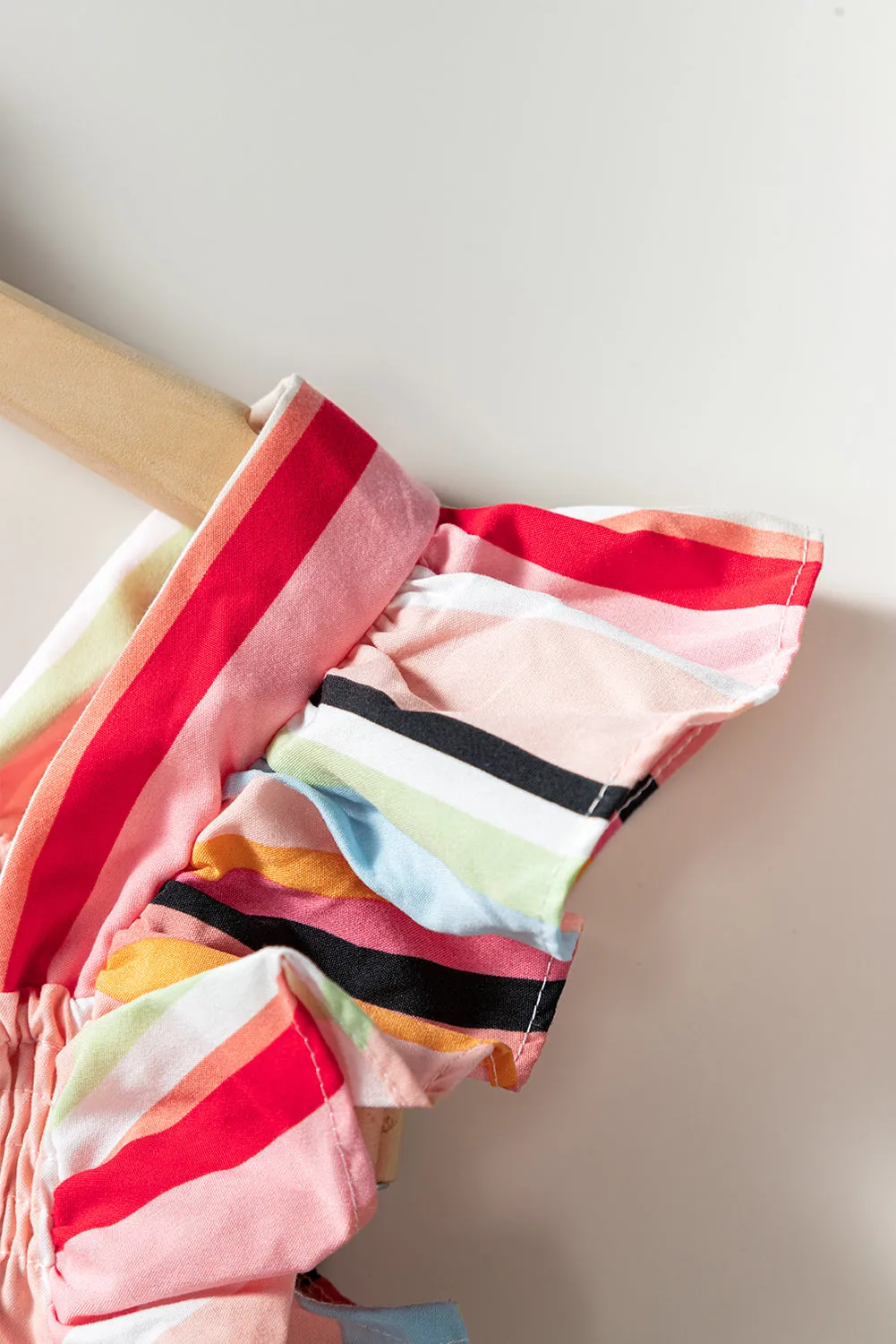 Rainbow Stripe Ruffles Tiered Dress