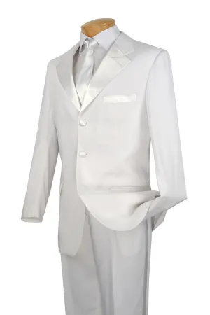 Regular Fit 2 Piece 3 Button Tuxedo White T-3HT