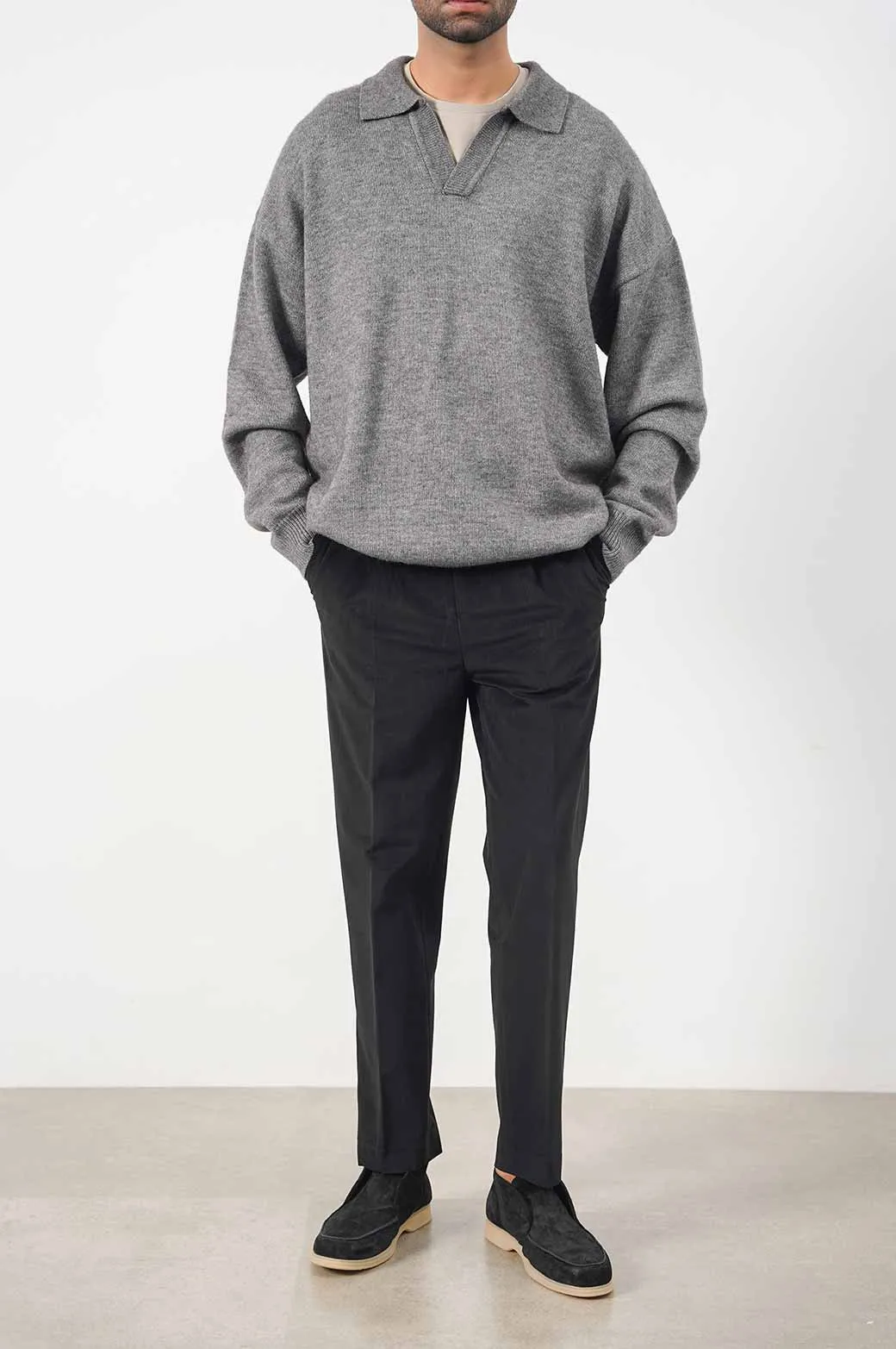 RELAXED POLO SWEATER