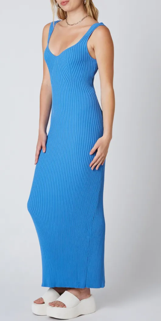 Ribbed Knit Bodycon Midi Dress