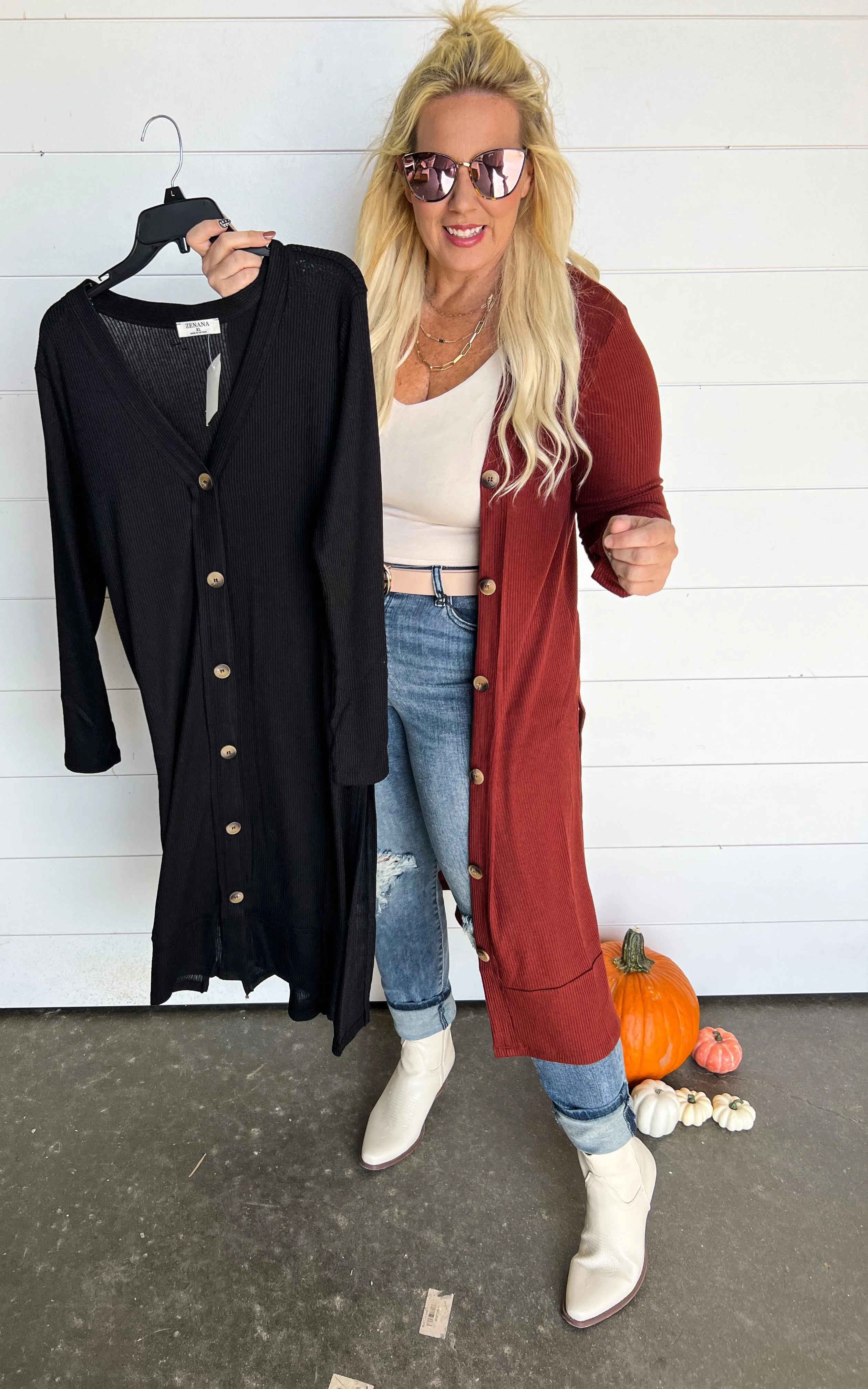Ribbed Long Duster Cardigan | FINAL SALE
