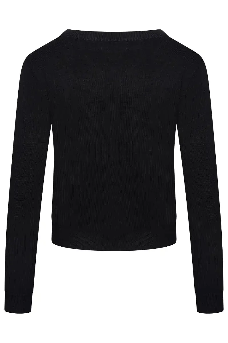 Ro Rox Deathmoth Cardigan Long Sleeve Goth Embroidery Knit Top