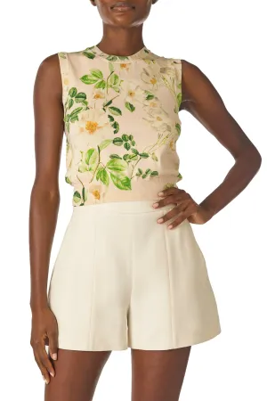 Rose Printed Knit Shell