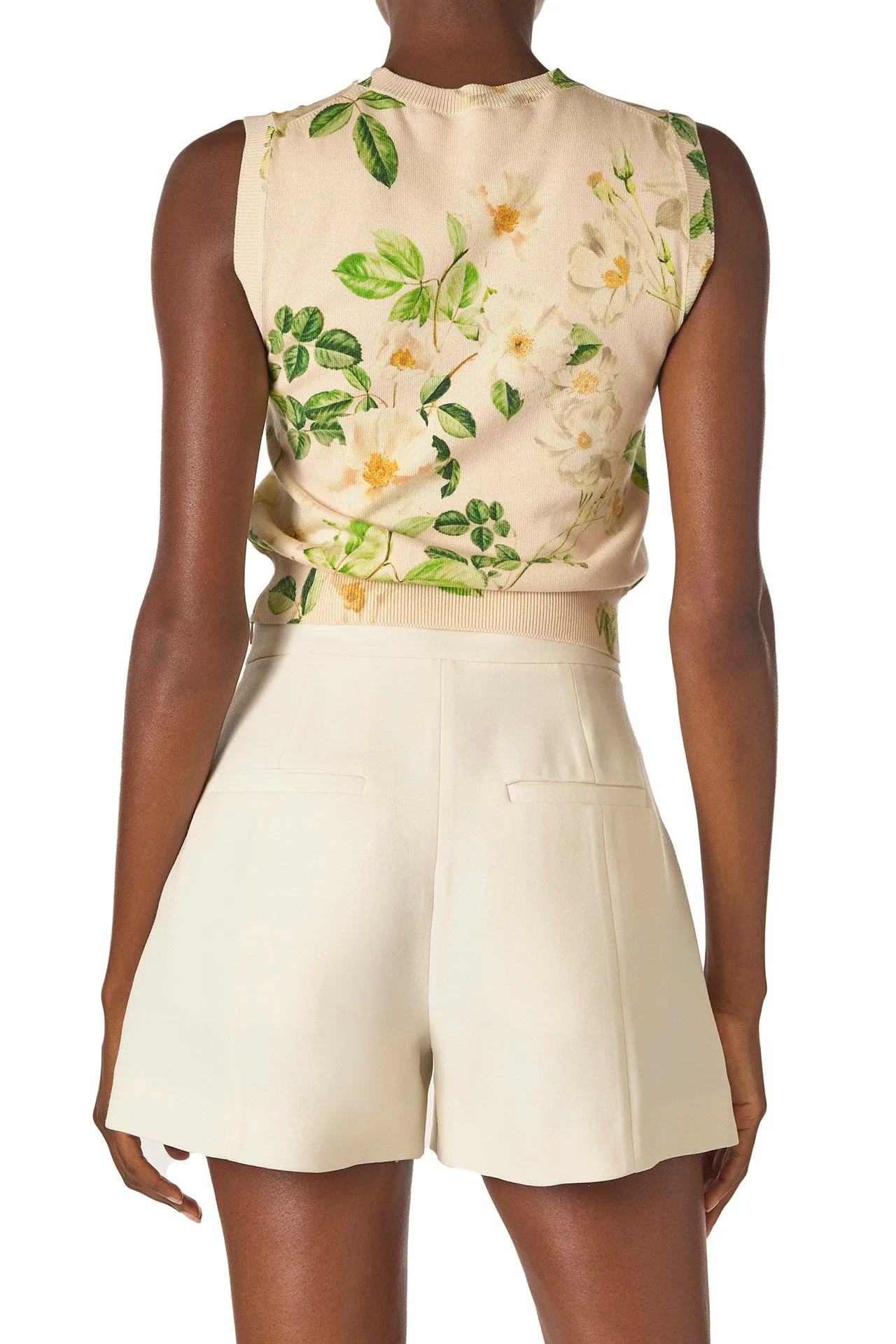 Rose Printed Knit Shell