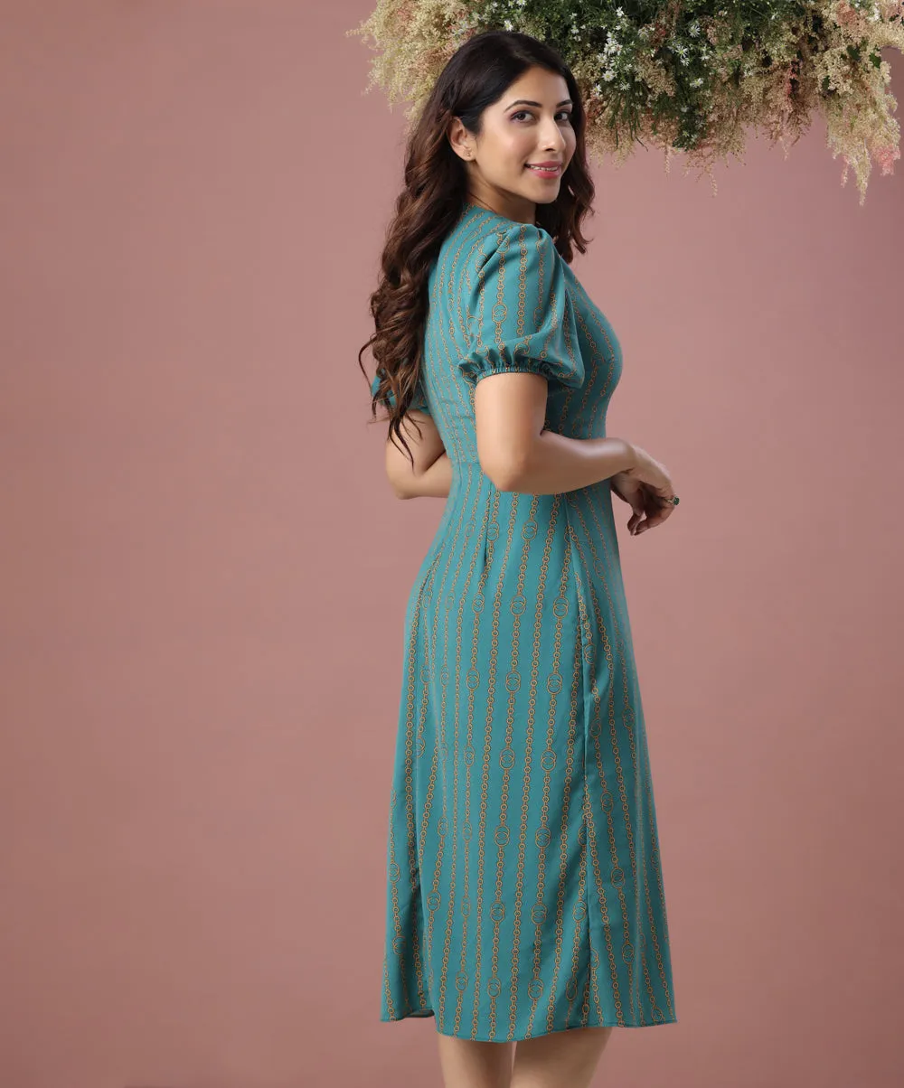 Round Neck Floral Shift Dress