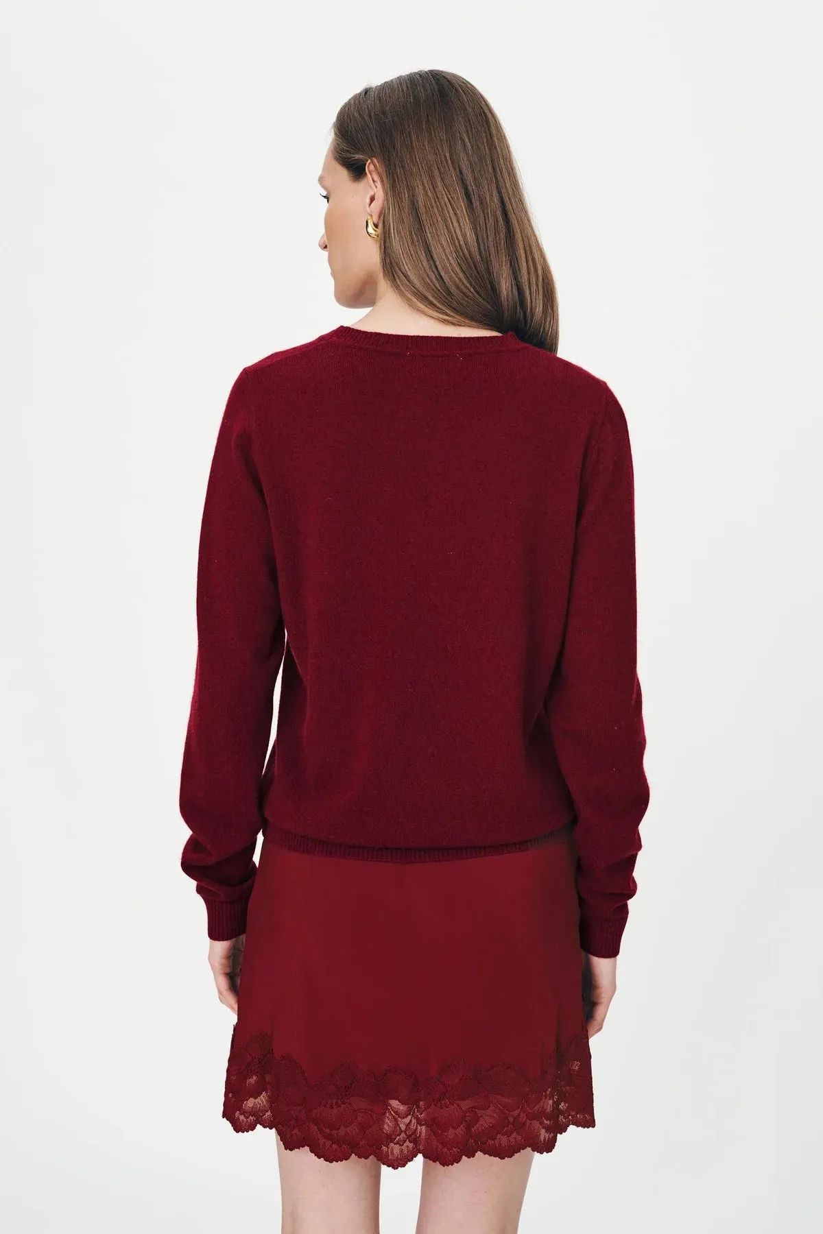 Rowie the Label Axel Merino Knit Top - Merlot Red