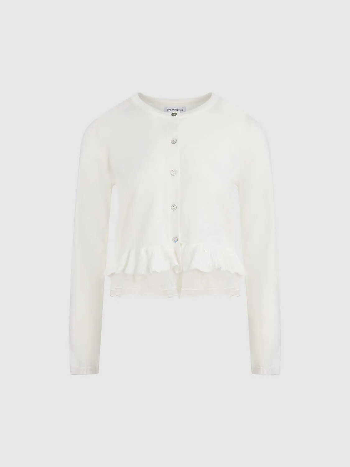 Ruffle Hem Knitted Cardigans