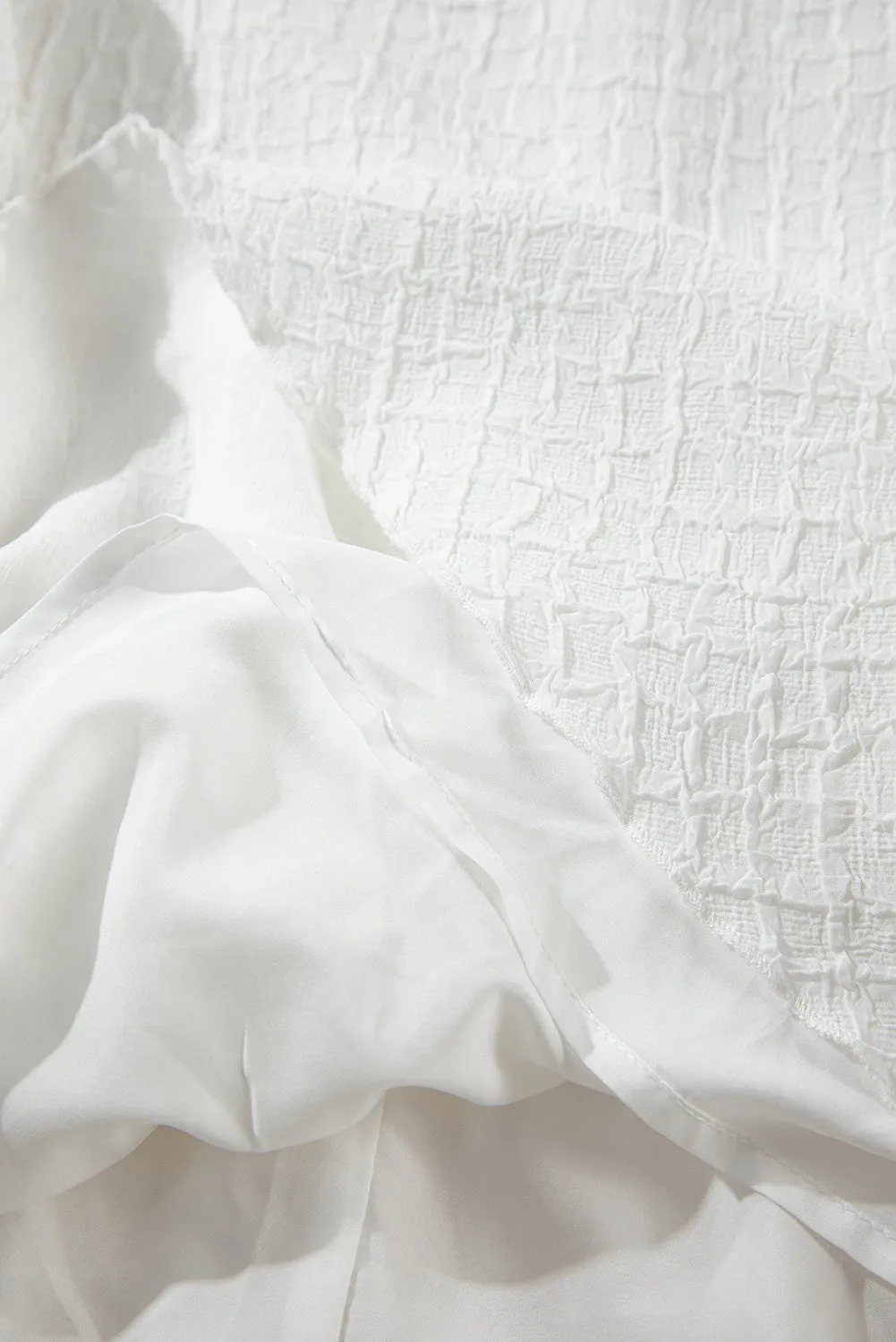 Ruffled White Sleeveless Mini Dress