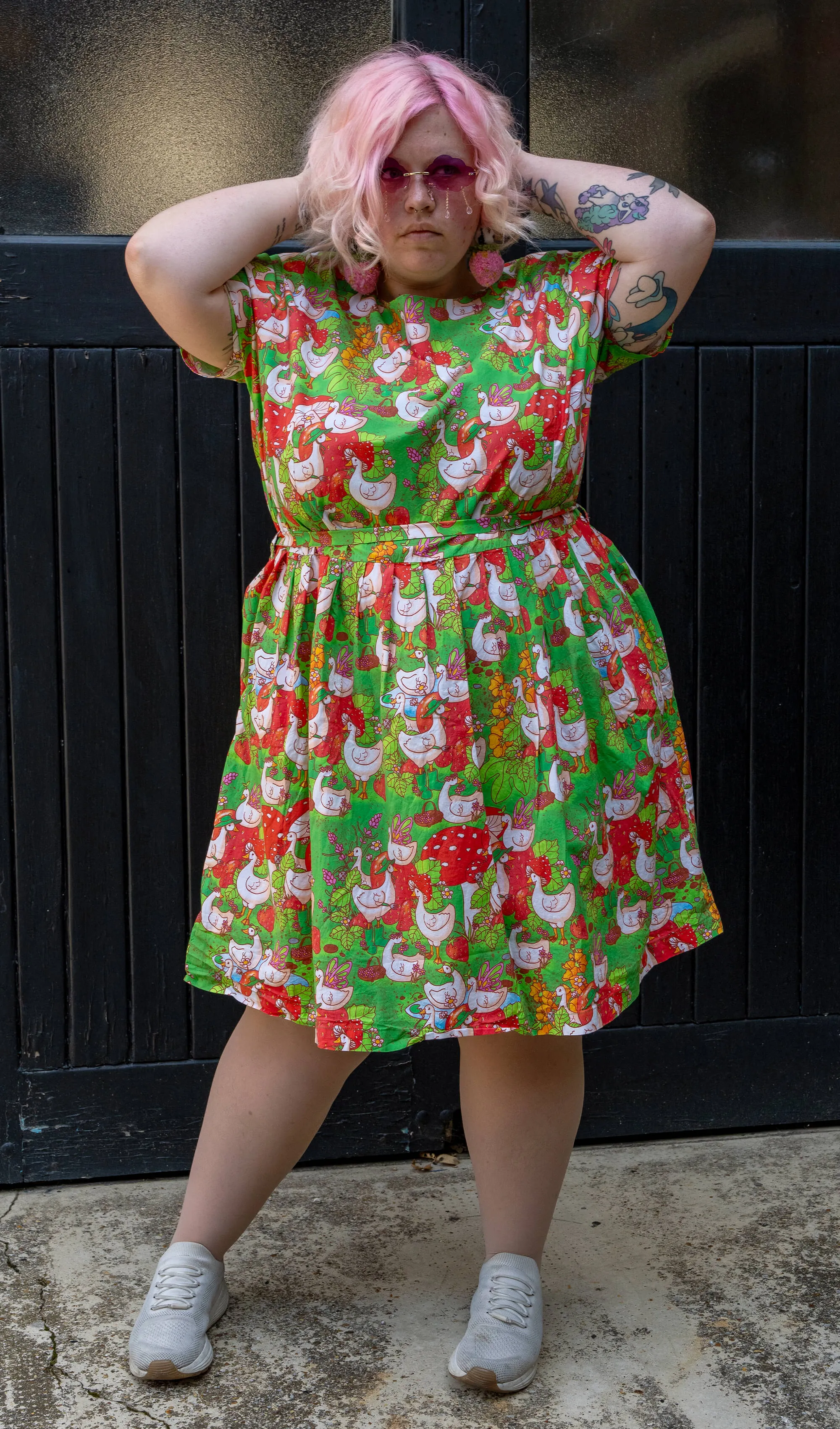 Run & Fly x The Mushroom Babes In The Geese Garden Tea Dress