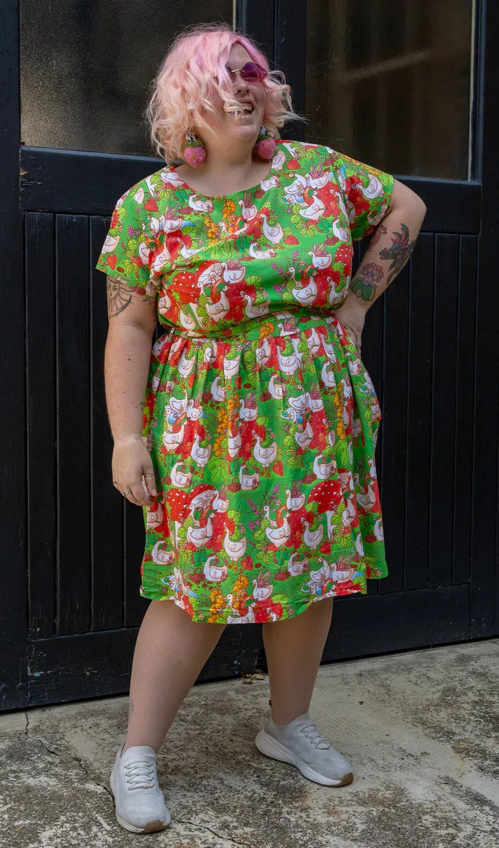 Run & Fly x The Mushroom Babes In The Geese Garden Tea Dress
