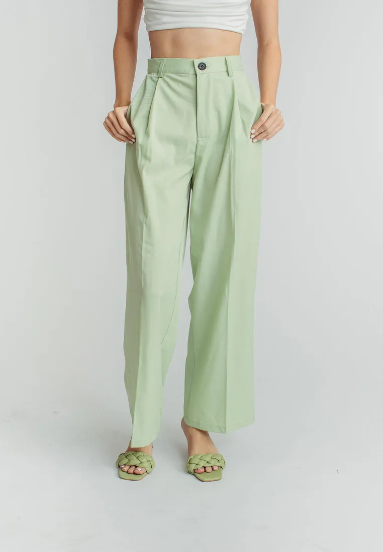 Ryan Green Zipper Fly Pleated Straight Cut Trouser
