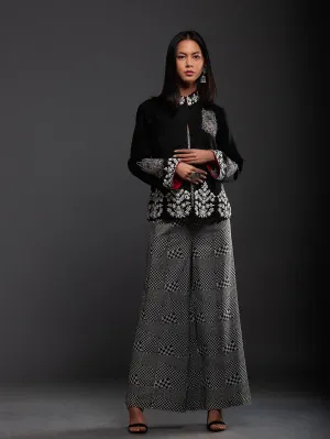 Sanskar by Sonam Dubal - Black And White Check Printed Pants