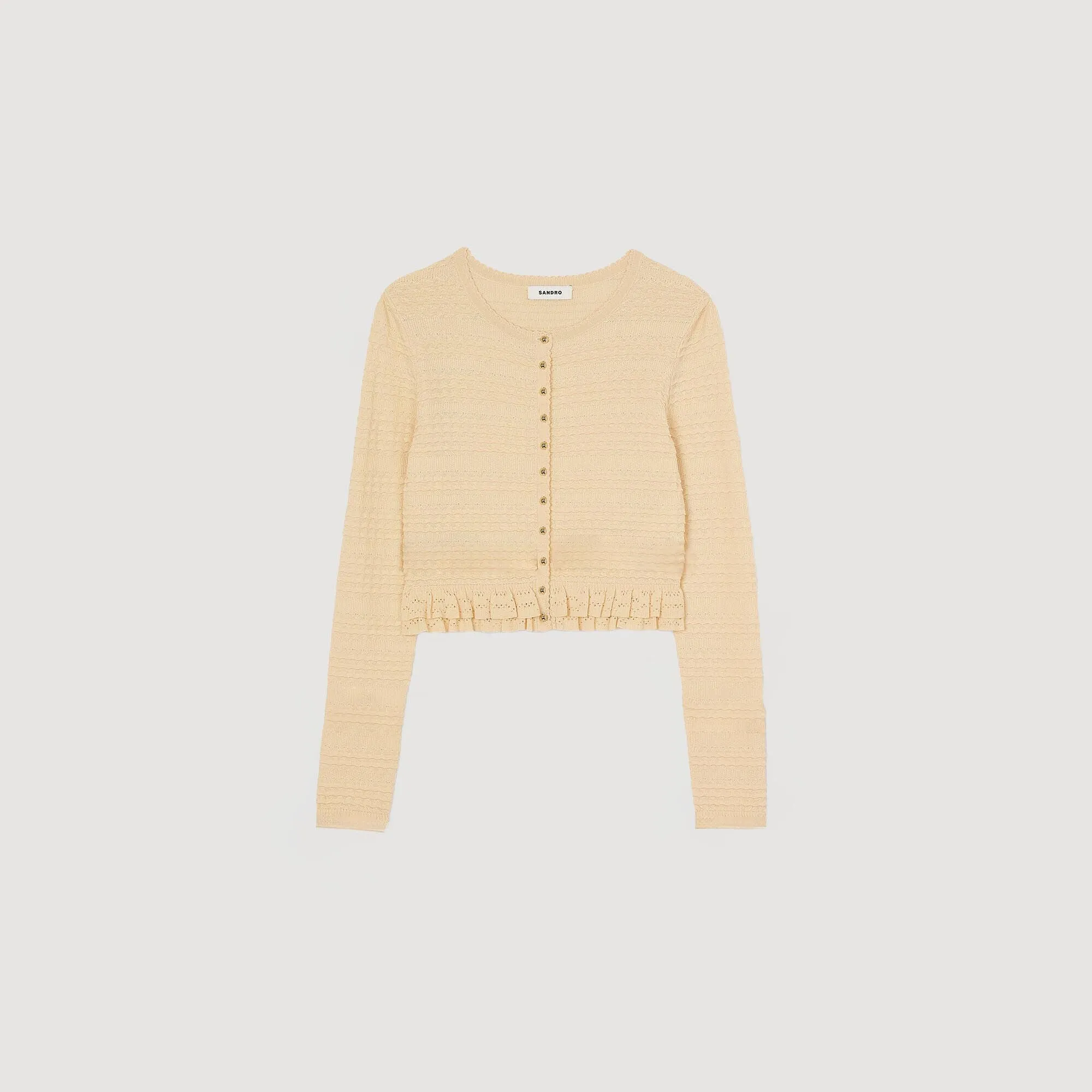 Saphir Ruffled Cardigan Ecru