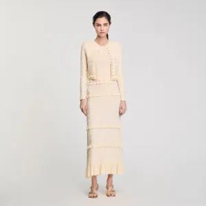 Saphir Ruffled Cardigan Ecru