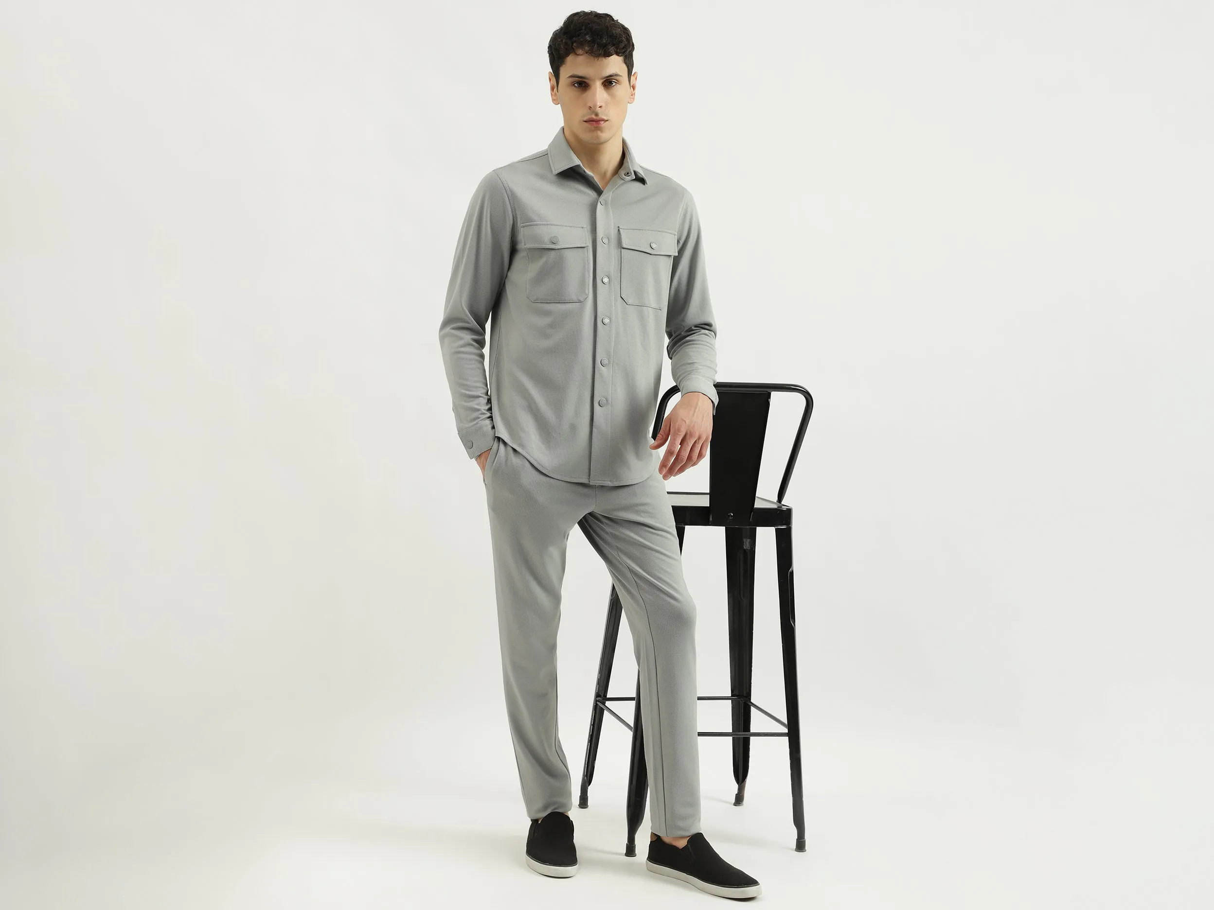 Self Design Slim Fit Trackpants
