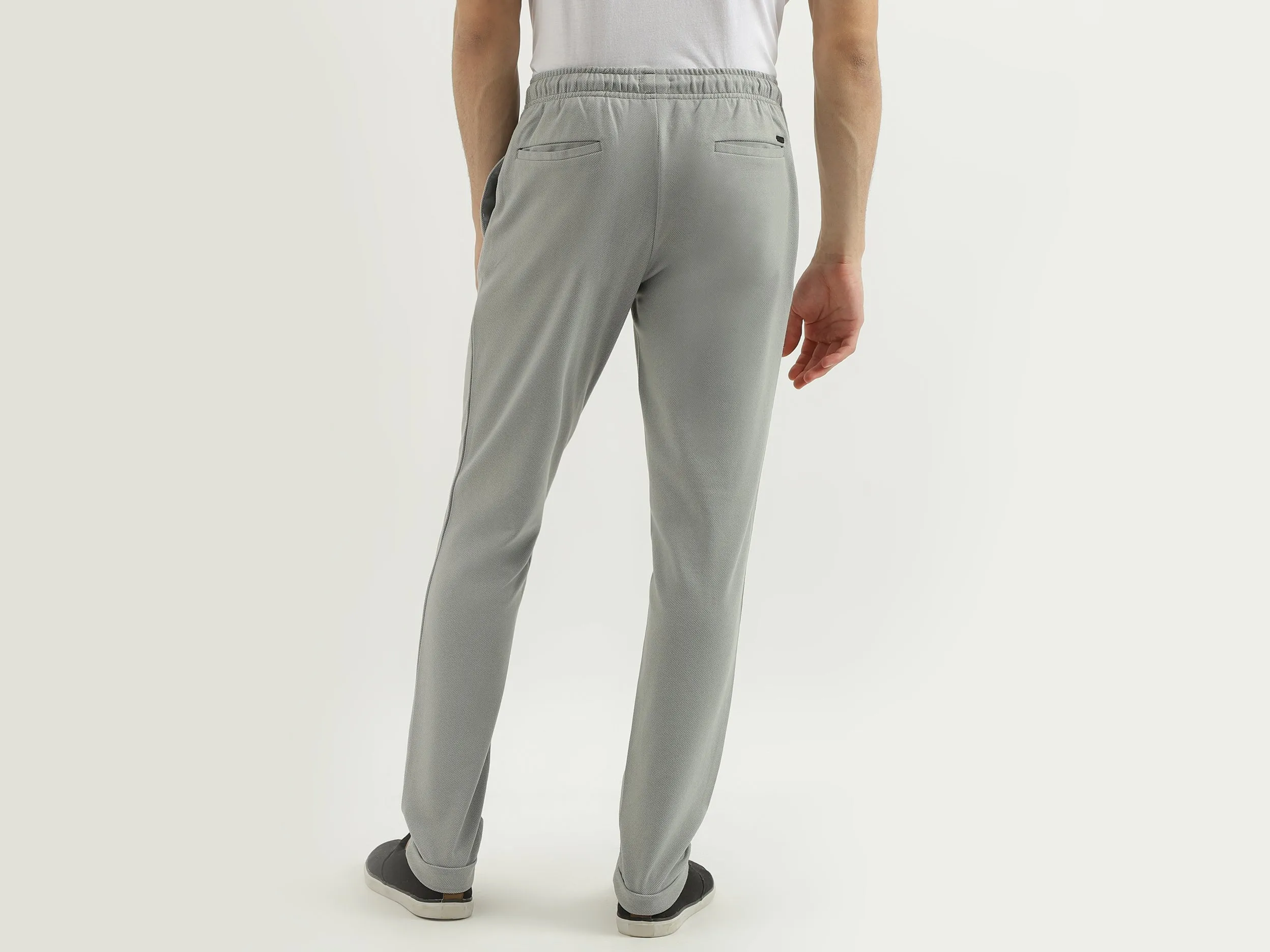 Self Design Slim Fit Trackpants